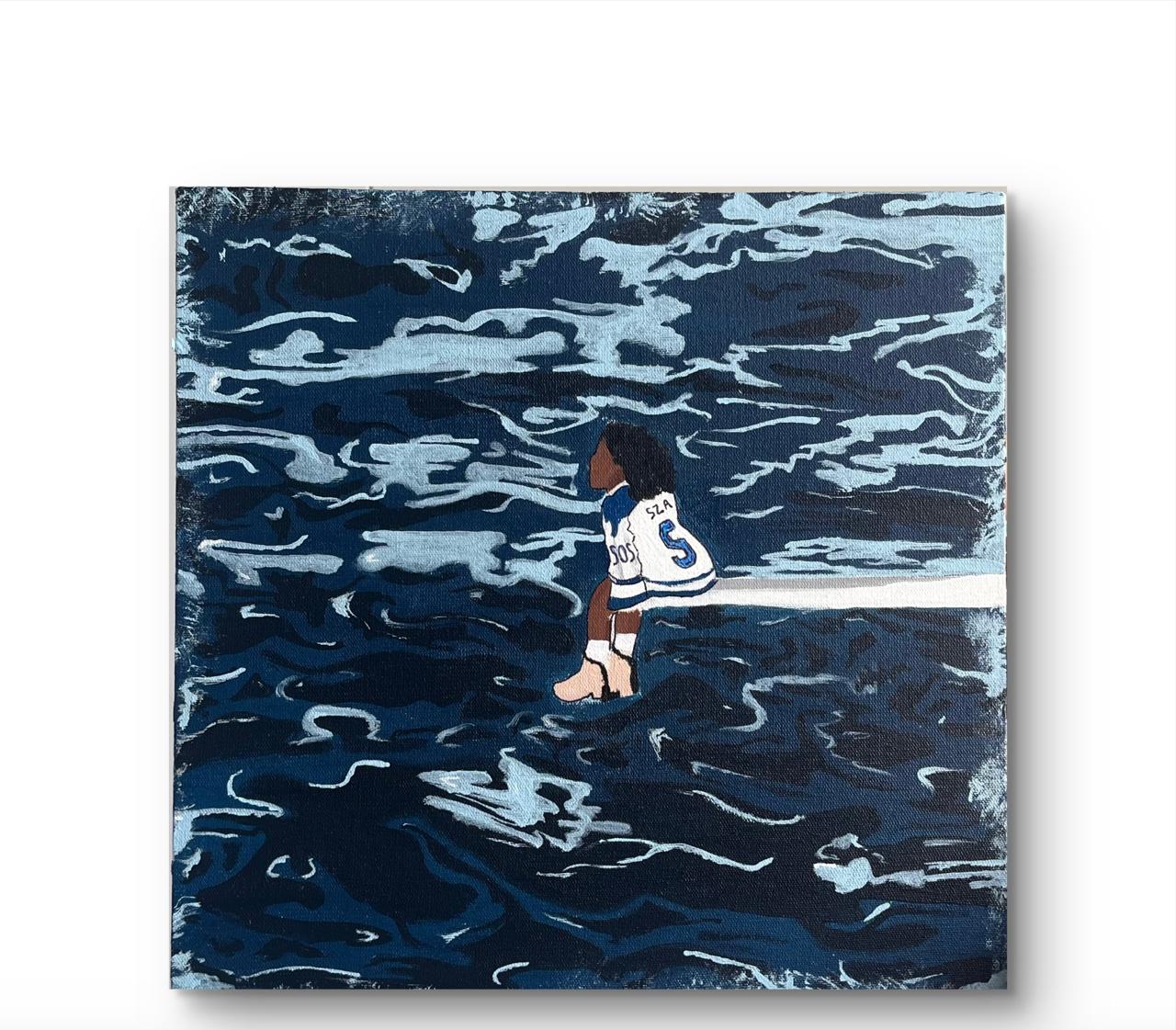 Tela SOS, pintura acrílica 35×35 cm, Renarte Rio de Janeiro