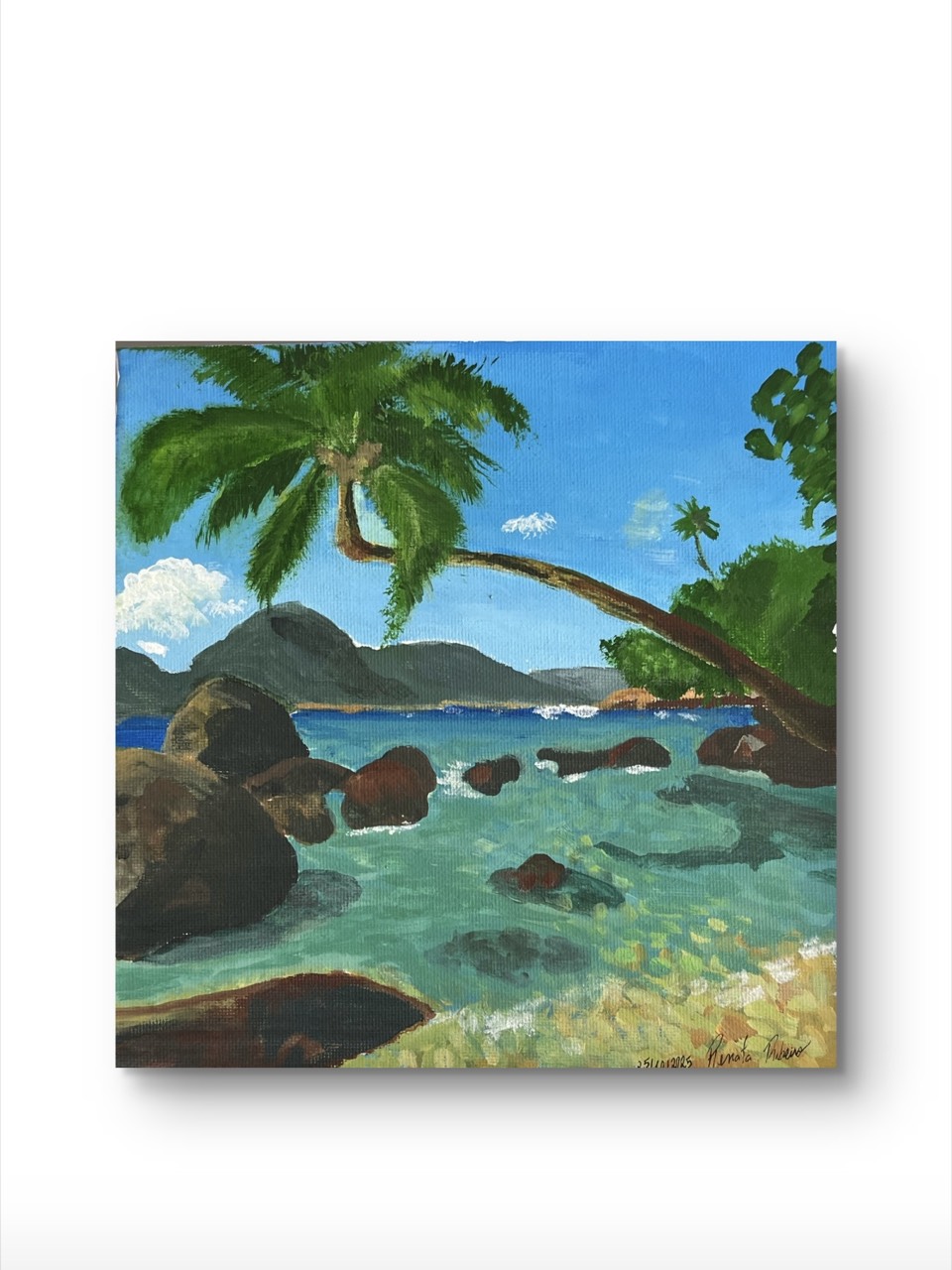 Obra Aventureiro, pintura acrílica sobre painel 20×20 cm, Renarte Rio de Janeiro
